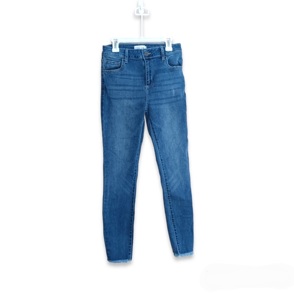 Cello Denim - Cello Mid Rise Raw Hem Crop Skinny Jeans Womens Sz 5